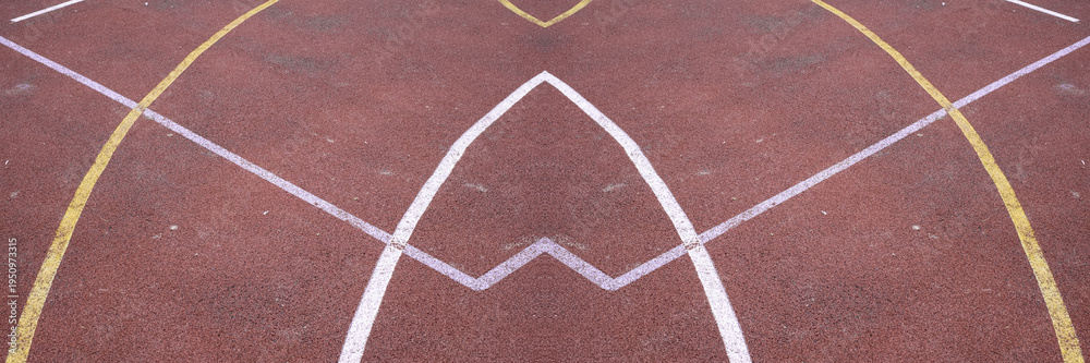 Fototapeta premium synthetic old outdoor floor for basketball and minifootball
