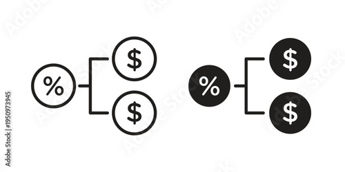 Commission icon for web apps, mobile apps. Graphic element illustration
