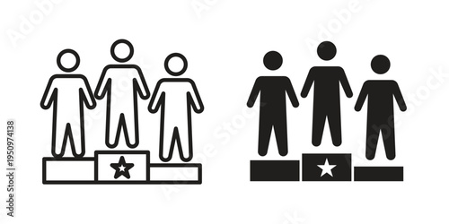 Competitors icon for web apps, mobile apps. Graphic element illustration