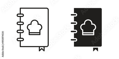Cookbook icon for web apps, mobile apps. Graphic element illustration