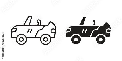 Convertible car icon for web apps, mobile apps. Graphic element illustration