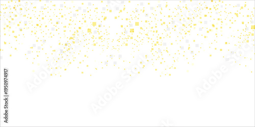 Light Golden Squares. Confetti celebration, Falling golden abstract decoration for party. Vector illustration.