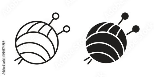 Crochet icon for web apps, mobile apps. Graphic element illustration