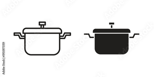 Crock pot icon for web apps, mobile apps. Graphic element illustration