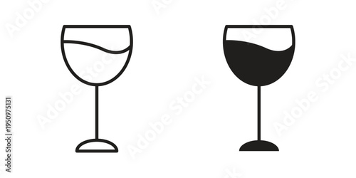 Cup of wine icon for web apps, mobile apps. Graphic element illustration