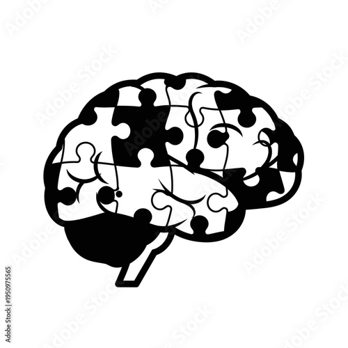 Brain Puzzle Pieces Mental Health Concept.