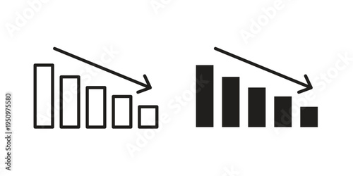 Decrease icon for web apps, mobile apps. Graphic element illustration