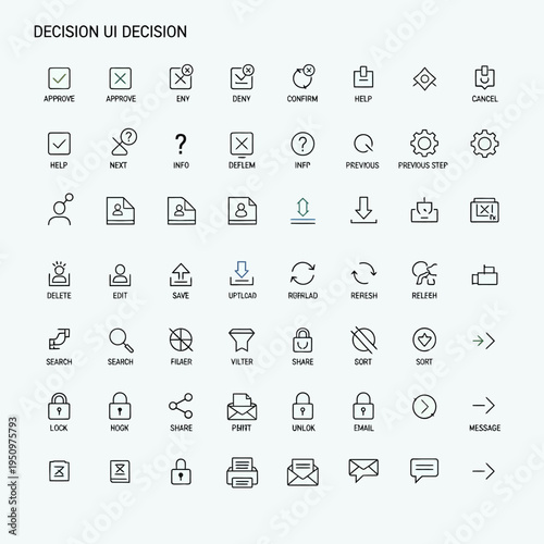 Decision making icons and symbols.