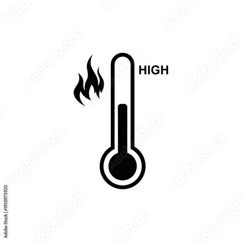 High temperature thermometer icon graphic.