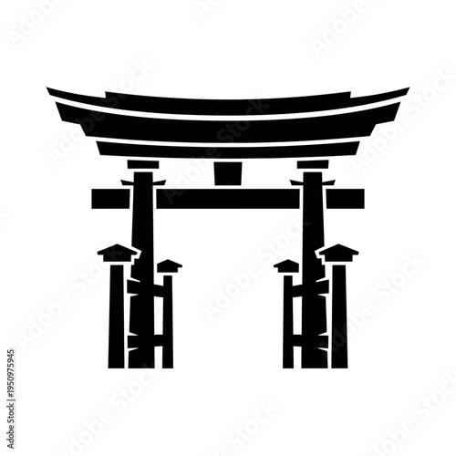 Japanese Torii Gate Icon Symbol.