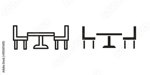 Dining table icon for web apps, mobile apps. Graphic element illustration