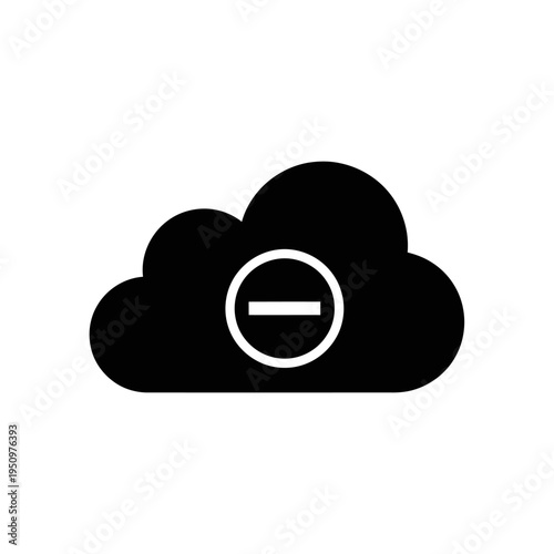 Black cloud with minus sign icon.