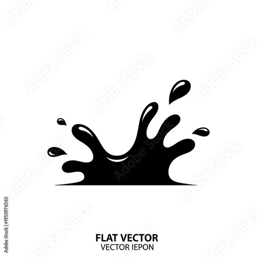 Black Liquid Splash Vector Graphic.