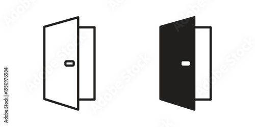 Door icon for web apps, mobile apps. Graphic element illustration