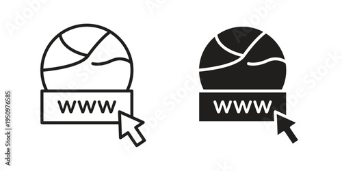 Domain icon for web apps, mobile apps. Graphic element illustration
