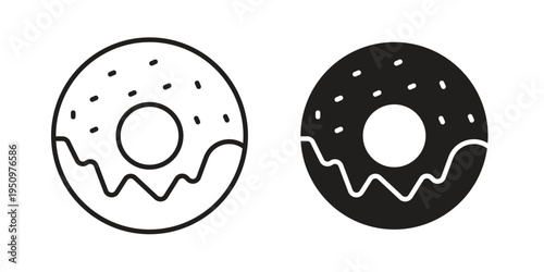 Donut icon for web apps, mobile apps. Graphic element illustration