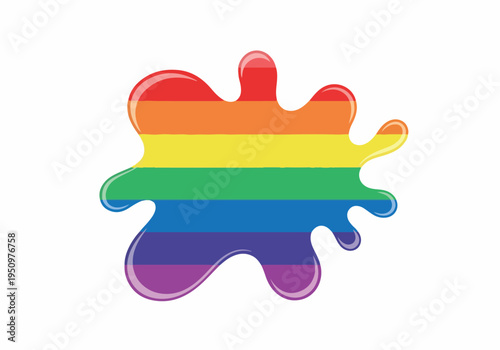 Rainbow splash design representing pride and inclusivity with vibrant colors and a fluid, abstract shape, symbolizing diversity and acceptance