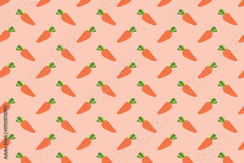 Seamless cute Carrot Pattern colorful tone