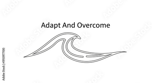 Adapt and Overcome Wave Symbol - Resilience, Motivation, Strength, Flow