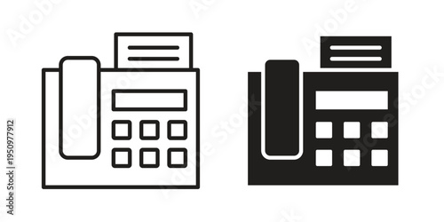 Fax machine icon for web apps, mobile apps. Graphic element illustration