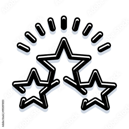 Stars representing a glowing quality symbol for achievement, excellence, and premium feedback, making it ideal for review systems, awards, and customer satisfaction indications