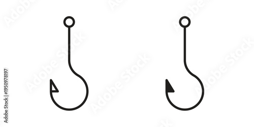 Fishing Hook icon for web apps, mobile apps. Graphic element illustration