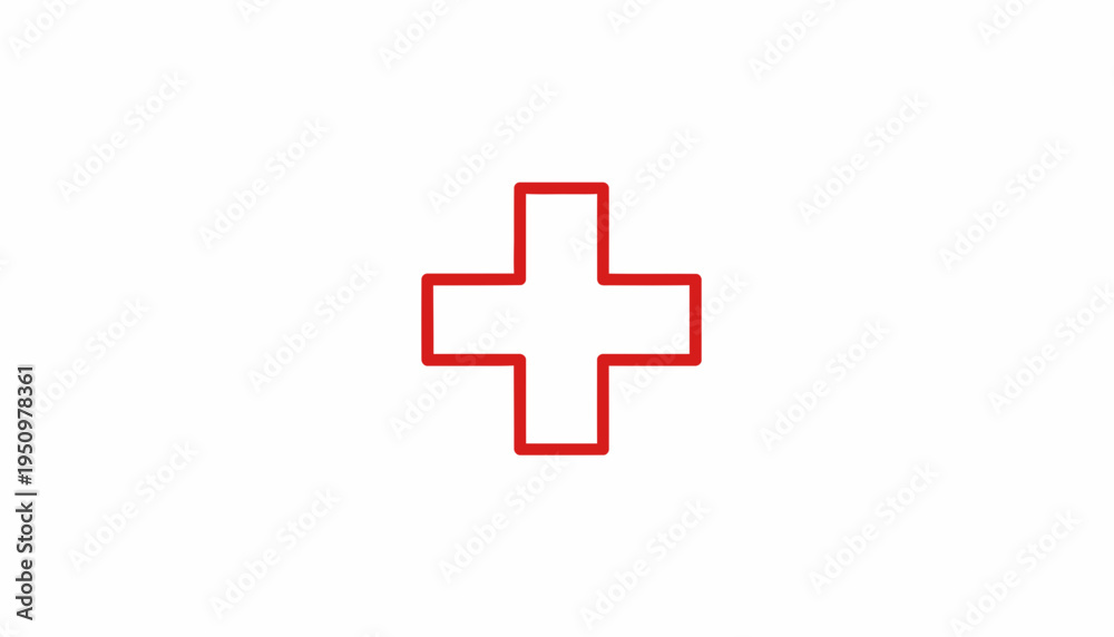 Obraz premium Red Cross Symbol, Medical Healthcare Icon, First Aid Sign, Emergency Health Care Concept