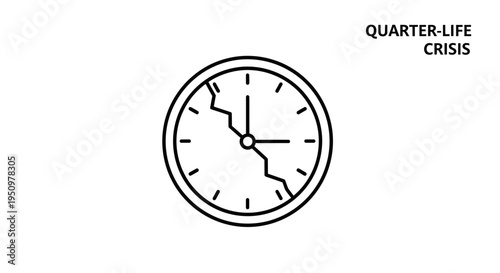 Quarter-Life Crisis Clock Icon Symbolizing Time Pressure and Anxiety