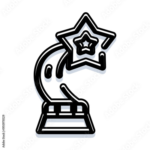 Trophy award with a prominent star design, symbolizing excellence, victory, and the recognition of outstanding achievements in various competitions, sports, or business endeavors