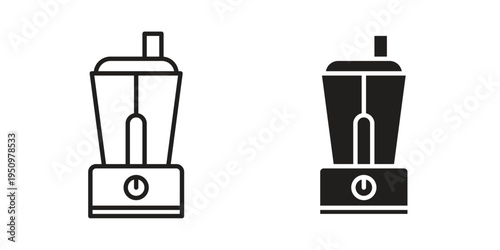 Food processor icon for web apps, mobile apps. Graphic element illustration
