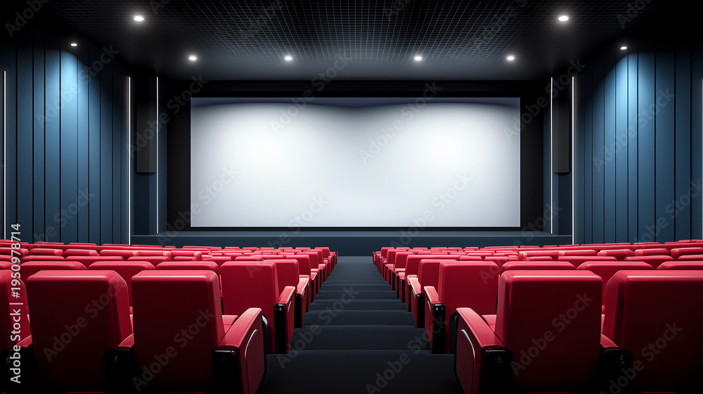 Obraz premium Artificial space with cinema screens and seats