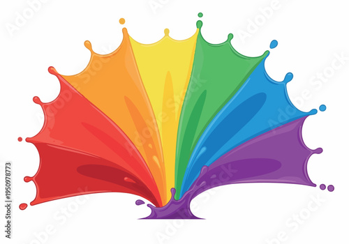 Vibrant rainbow splash of colors, symbolizing diversity, creativity, and celebration, artful expression of joy and inclusivity