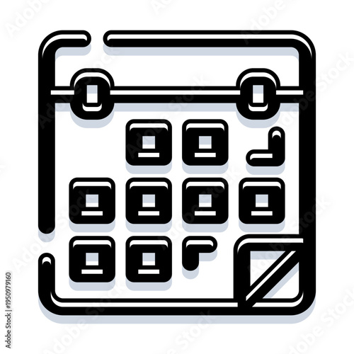 Calendar icon presenting a grid of dates with some marked as active, symbolizing appointment management, event planning, and time organization for personal or business use