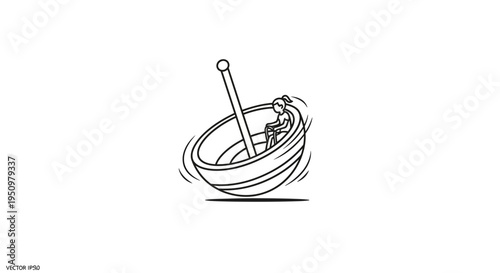 Person Spinning in a Top-Shaped Bowl
