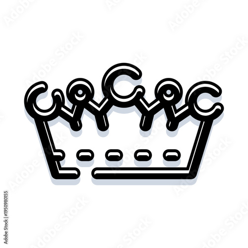 Crown icon symbolizing kingship, royalty and authority, clean graphic for business, leadership, success, prestige, award and premium web, app or corporate design concepts