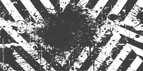 Abstract graphic design that uses high contrast black and white to convey a sense of abstraction and intensity. The imagery appears like a striking visual.