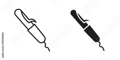 Hair curler icon for web apps, mobile apps. Graphic element illustration