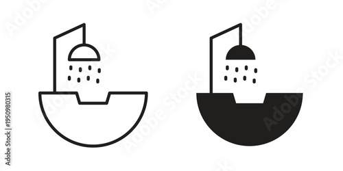 Hair washer sink icon for web apps, mobile apps. Graphic element illustration