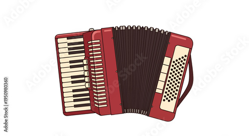 Accordion Image, Vector Illustration, Musical Instrument, Music, Design, EPS, SVG