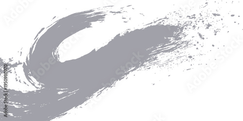 Abstract modern and minimalist brushstroke of swirling grey across the frame, exuding a sense of movement and artistry.