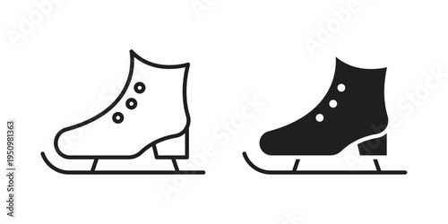 Ice skating icon for web apps, mobile apps. Graphic element illustration