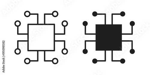 ICT icon for web apps, mobile apps. Graphic element illustration