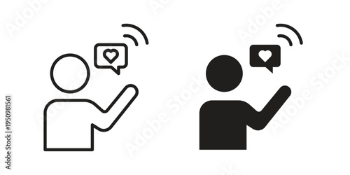 Influencer icon for web apps, mobile apps. Graphic element illustration