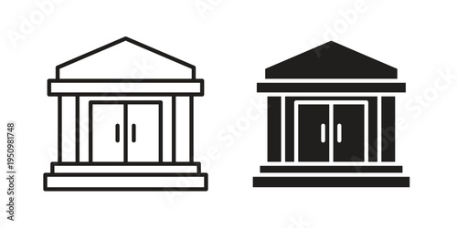 Institute icon for web apps, mobile apps. Graphic element illustration