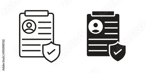 Insurance policy icon for web apps, mobile apps. Graphic element illustration