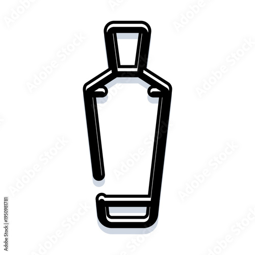 Coffin line art drawing a simple black and white outline for death, halloween, and funeral concepts, symbolizing mortality and spooky themes with a minimalist design in an isolated image