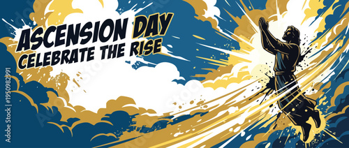 Ascension Day Celebrate the Rise Dynamic Heroic Pose Silhouette