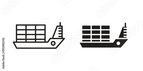 Logistic Ship icon for web apps, mobile apps. Graphic element illustration