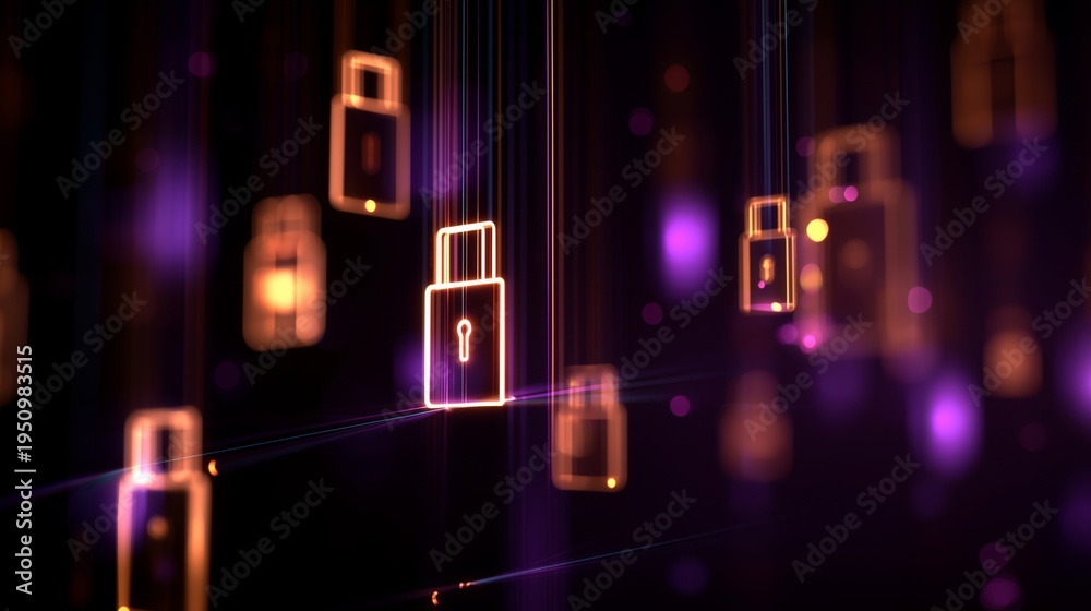 Obraz premium Secure locks symbolize cybersecurity measures and data protection techniques in a digital environment