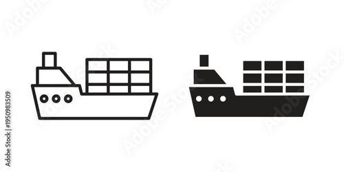Logistic ship icon for web apps, mobile apps. Graphic element illustration